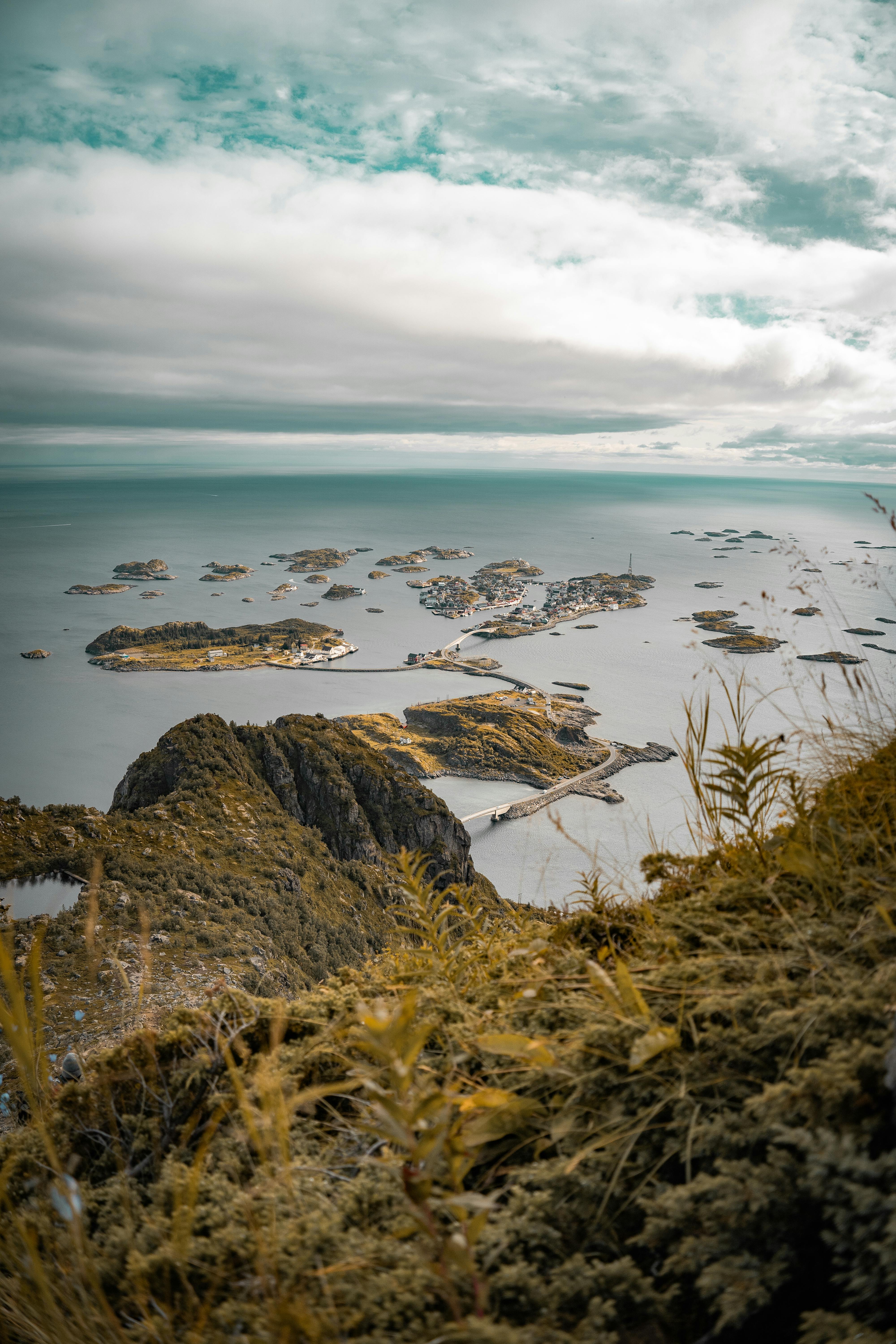 Scenic view of remote islands and natural landscapes