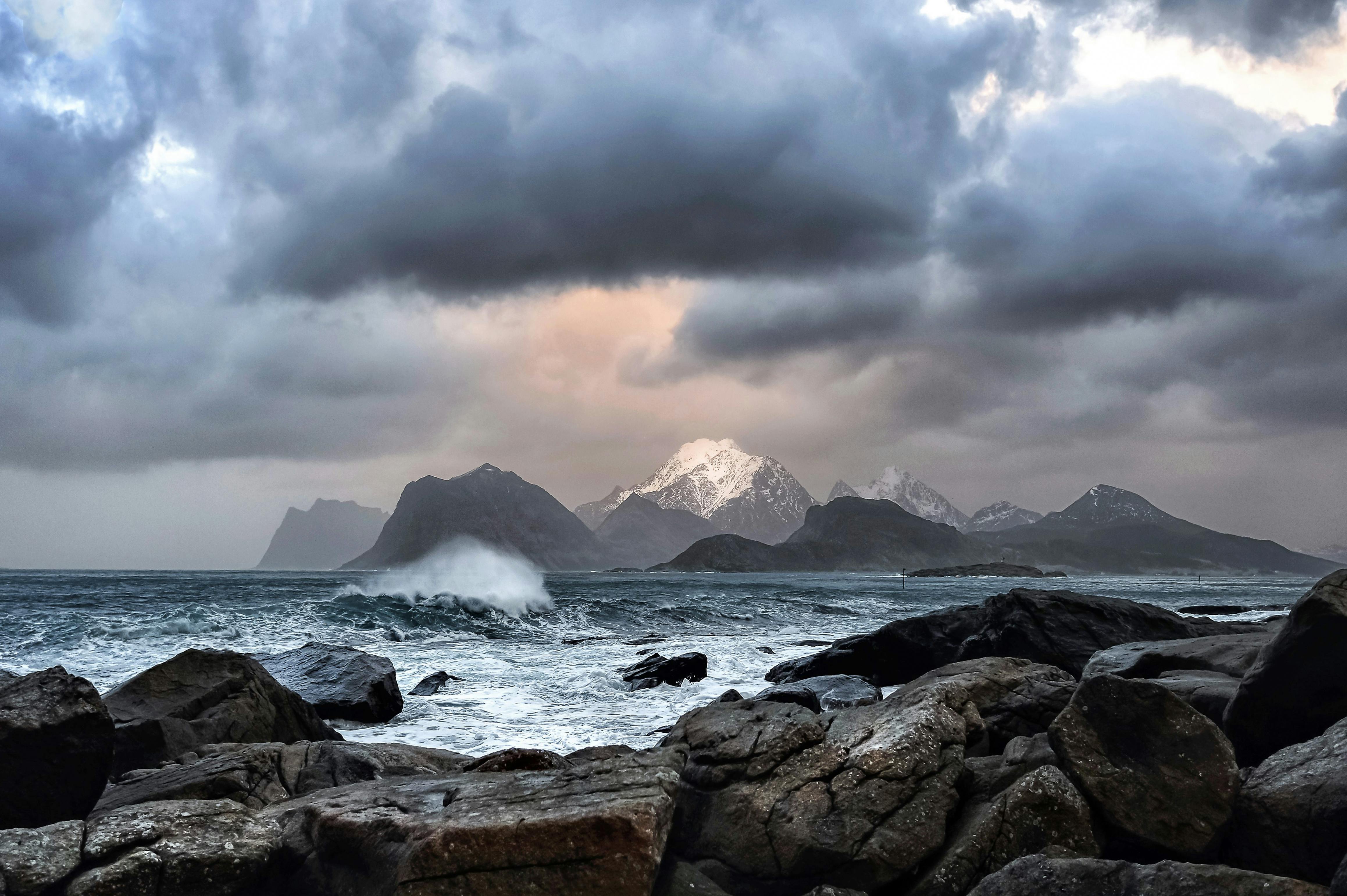 Lofoten Hidden Gems Scenic landscape of mountains and sea in the Lofoten Islands